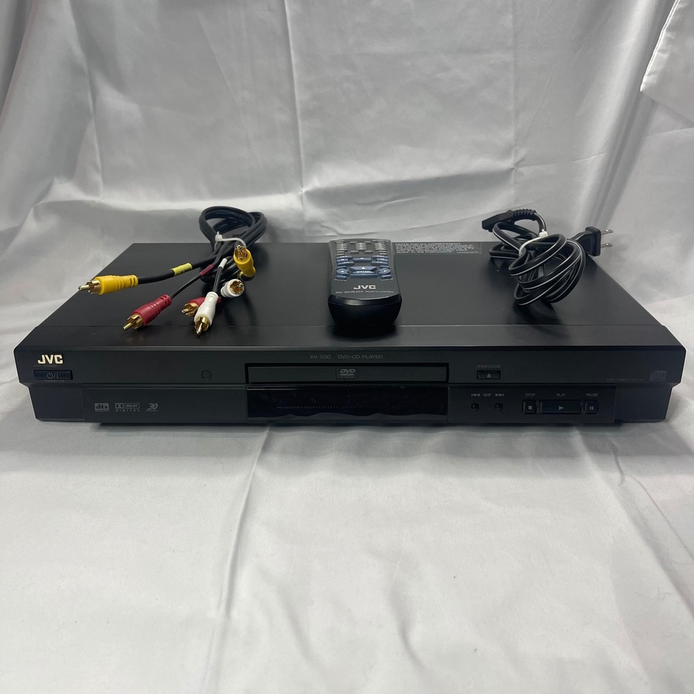 JVC XV-S30BK DVD CD Player Black with Remote Cables DTS‎ Dolby Digital